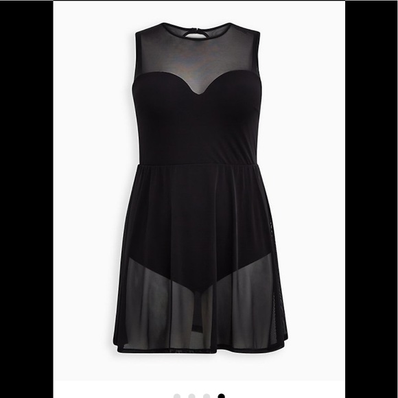 NWT Black mesh peplum long length swim dress!! - Picture 3 of 4